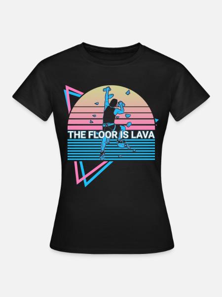 Felsklettern Felskletterer Retro - Frauen T-Shirt - Schwarz