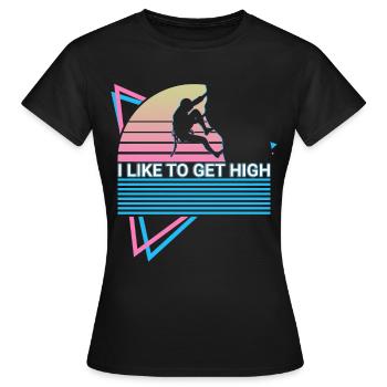 Felsklettern Felskletterer Retro - Frauen T-Shirt - Schwarz - Vorne - AI Model Female 172 dark (172cm)