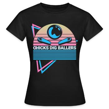 Flipperautomat Retro - Frauen T-Shirt - Schwarz - Vorne - AI Model Female 172 dark (172cm)