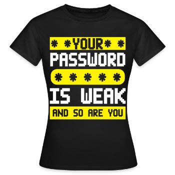 Cybersecurity, Hacking, IT - Women's T-Shirt - black - Front - AI Model Female 172 dark (172cm)