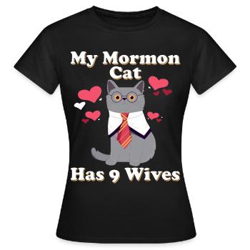 Missionnaire mormon SDJ - T-shirt Femme - noir - Devant - AI Model Female 172 dark (172cm)