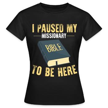 Missionnaire mormon SDJ - T-shirt Femme - noir - Devant - AI Model Female 172 dark (172cm)