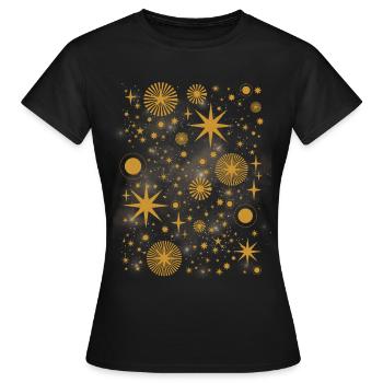 Sorcière Esthétique Céleste Vintage Croissant de Lune Soleil - T-shirt Femme - noir - Devant - AI Model Female 172 dark (172cm)
