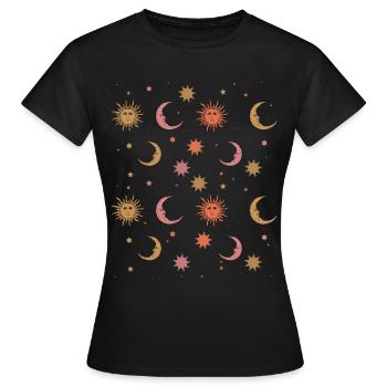 Whimsigoth Esthétique Hippie Heavenly Vintage - T-shirt Femme - noir - Devant - AI Model Female 172 dark (172cm)