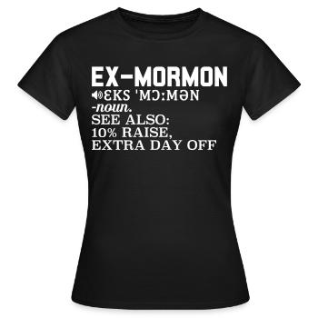 Post-Mormon Exmo - T-shirt Femme - noir - Devant - AI Model Female 172 dark (172cm)