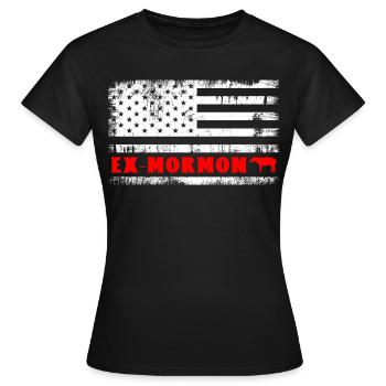 Tapir Exmo Patriotique Post-Mormon Anti-LDS - T-shirt Femme - noir - Devant - AI Model Female 172 dark (172cm)