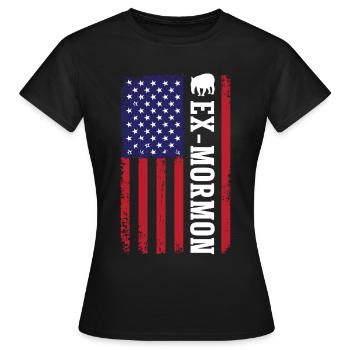Tapir Exmo Patriotique Post-Mormon Anti-LDS - T-shirt Femme - noir - Devant - AI Model Female 172 dark (172cm)