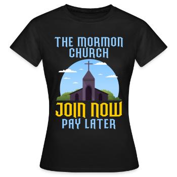 Ex-Mormon Post-Mormon Antimormon - T-shirt Femme - noir - Devant - AI Model Female 172 dark (172cm)