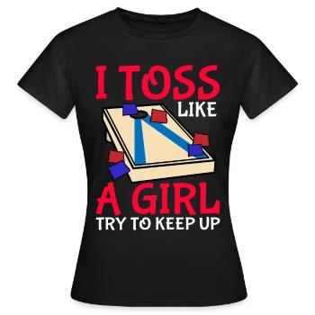 Trou de maïs Cornhole - T-shirt Femme - noir - Devant - AI Model Female 172 dark (172cm)