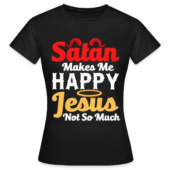 Funny Satanism - Women's T-Shirt - black - Front - AI Model Female 172 dark (172cm)