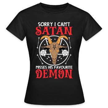 Funny Satanism - Women's T-Shirt - black - Front - AI Model Female 172 dark (172cm)