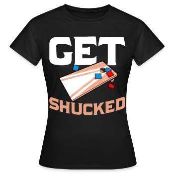 Drôle de trou de maïs Cornhole - T-shirt Femme - noir - Devant - AI Model Female 172 dark (172cm)