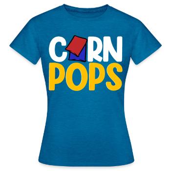 Cornhole Trou de maïs - T-shirt Femme - bleu saphir antique chiné - Devant - AI Model Female 172 dark (172cm)
