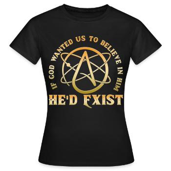 Athéisme athée - T-shirt Femme - noir - Devant - AI Model Female 172 dark (172cm)