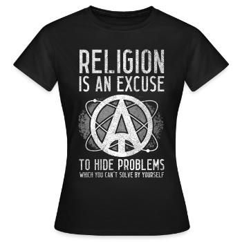 Athéisme athée - T-shirt Femme - noir - Devant - AI Model Female 172 dark (172cm)