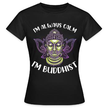 Bouddhisme Bouddha - T-shirt Femme - noir - Devant - AI Model Female 172 dark (172cm)