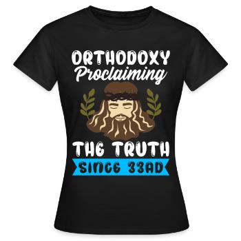 Orthodoxe - Frauen T-Shirt - Schwarz - Vorne - AI Model Female 172 dark (172cm)