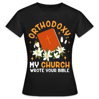 Orthodoxe - Frauen T-Shirt - Schwarz - Vorne - AI Model Female 172 dark (172cm)