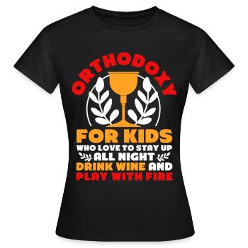 Orthodoxe - Frauen T-Shirt - Schwarz - Vorne - AI Model Female 172 dark (172cm)