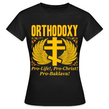 Orthodoxe - Frauen T-Shirt - Schwarz - Vorne - AI Model Female 172 dark (172cm)