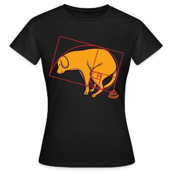 Mèmes de chiens du nombre d’or de Fibonacci - T-shirt Femme - noir - Devant - AI Model Female 172 dark (172cm)