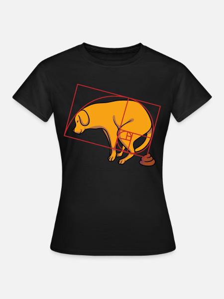 Fibonacci Goldener Schnitt Hund Meme - Frauen T-Shirt - Schwarz