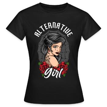 Alternative Girl Alt Girl Egirl - T-shirt Femme - noir - Devant - AI Model Female 172 dark (172cm)