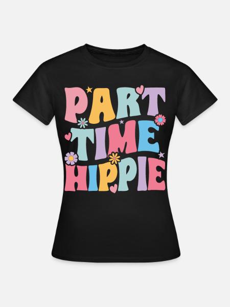 Groovy Funny Hippie - Frauen T-Shirt - Schwarz