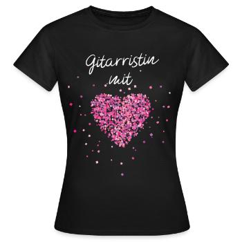 Gitarristin mit Herz E Gitarre Musikgruppe Musik - Frauen T-Shirt - Schwarz - Vorne - AI Model Female 172 dark (172cm)