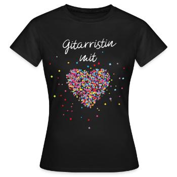 Gitarristin mit Herz E Gitarre Gitarrenlehrerin - Frauen T-Shirt - Schwarz - Vorne - AI Model Female 172 dark (172cm)