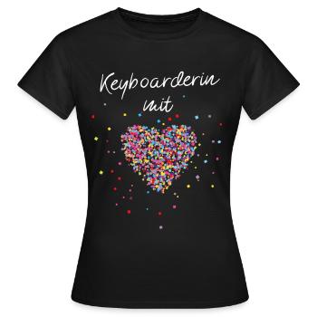 Keyboarderin mit Herz Keyboard Musikerin Kalvier - Frauen T-Shirt - Schwarz - Vorne - AI Model Female 172 dark (172cm)