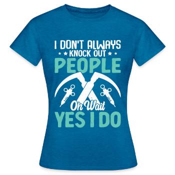 Anesthesiologist Anesthesiology - Women's T-Shirt - antique blue sapphire heather - Front - AI Model Female 172 dark (172cm)
