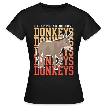 Donkey donkey owner donkey donkey lover gift - Women's T-Shirt - black - Front - AI Model Female 172 dark (172cm)