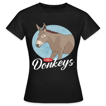 Donkey Donkey Donkey Owner Donkey Lover Gift - Women's T-Shirt - black - Front - AI Model Female 172 dark (172cm)