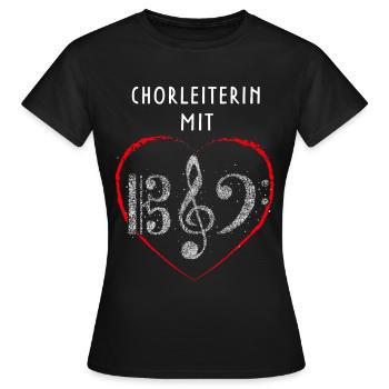 Chorleiterin mit Herz Chor Musikverein Musiker - Frauen T-Shirt - Schwarz - Vorne - AI Model Female 172 dark (172cm)