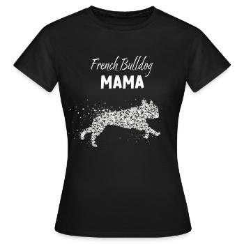 French Bulldog Mom French Bulldog Walk - Women's T-Shirt - black - Front - AI Model Female 172 dark (172cm)