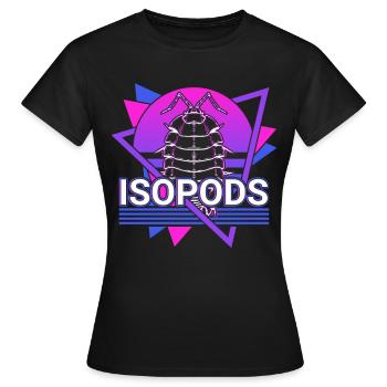 Isopods Retro Vaporwave Isopod - Frauen T-Shirt - Schwarz - Vorne - AI Model Female 172 dark (172cm)