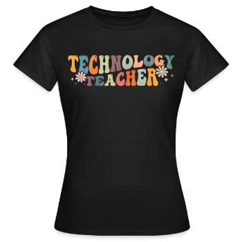 Cours de professeur de technologie Groovy - T-shirt Femme - noir - Devant - AI Model Female 172 dark (172cm)