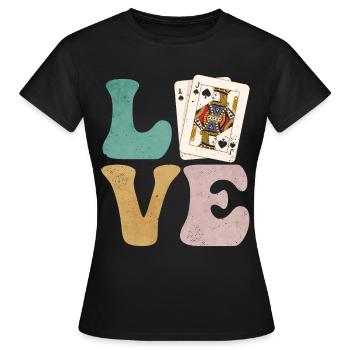 Blackjack Glücksspiel Karten - Frauen T-Shirt - Schwarz - Vorne - AI Model Female 172 dark (172cm)