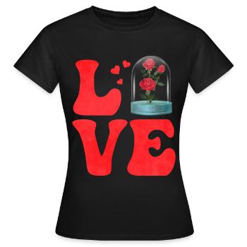 Botanique Plantes botaniques Roses - T-shirt Femme - noir - Devant - AI Model Female 172 dark (172cm)