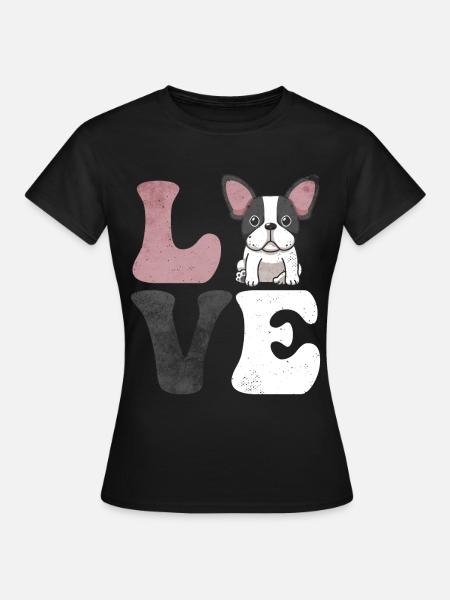 Boston Terrier Hund - Frauen T-Shirt - Schwarz