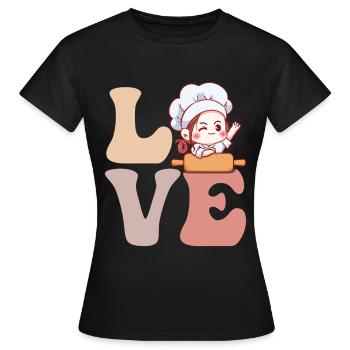 Bread baker Baking bread - Women's T-Shirt - black - Front - AI Model Female 172 dark (172cm)