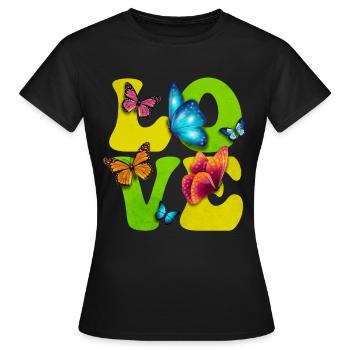 Schmetterling Monarch Insekt - Frauen T-Shirt - Schwarz - Vorne - AI Model Female 172 dark (172cm)