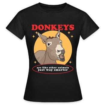 Donkey Donkey Donkey Owner Donkey Lover Gift - Women's T-Shirt - black - Front - AI Model Female 172 dark (172cm)