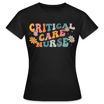 Groovy Infirmière en soins intensifs Soins intensifs IA en soins intensifs - T-shirt Femme - noir - Devant - AI Model Female 172 dark (172cm)