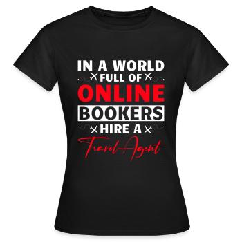 Planificateur de vacances Agence de voyages Agence de voyages - T-shirt Femme - noir - Devant - AI Model Female 172 dark (172cm)