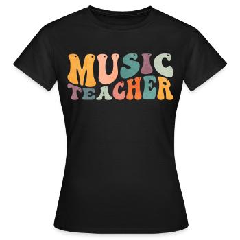 Groovy Music Teacher Leçons de musicien - T-shirt Femme - noir - Devant - AI Model Female 172 dark (172cm)