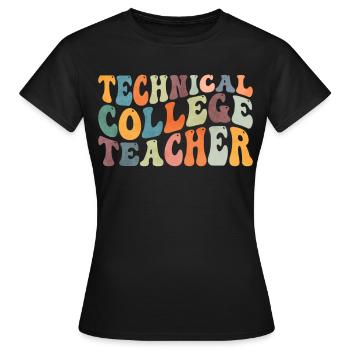 Groovy professeur du Collège Technique - T-shirt Femme - noir - Devant - AI Model Female 172 dark (172cm)