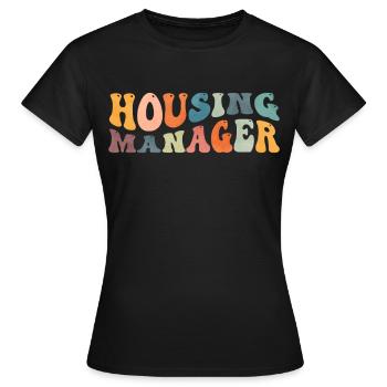 Gestionnaire de logement Groovy Chef de projet Maison - T-shirt Femme - noir - Devant - AI Model Female 172 dark (172cm)