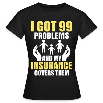 Drôle de courtier d’assurance - T-shirt Femme - noir - Devant - AI Model Female 172 dark (172cm)